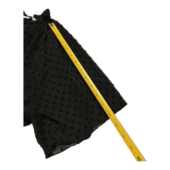 ZARA dotted mesh black v-neck sheet short sleeve mini elegant dress size M - Picture 7 of 9